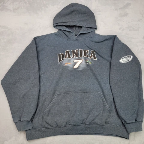 Danica Patrick Hoodie Adult XL Grey Pullover Sweater NASCAR Series Racing Team Cover