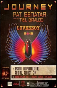 Journey & Steve Miller Band, gerahmtes Konzertposter, USANA Ampitheater - Bild 1 von 2