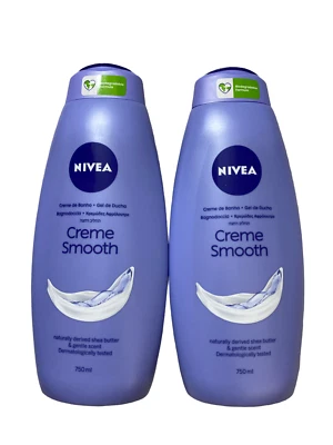 Nivea Creme Smooth Naturally Derived Shea Butter & Gentle Scent 750ml ack of 2