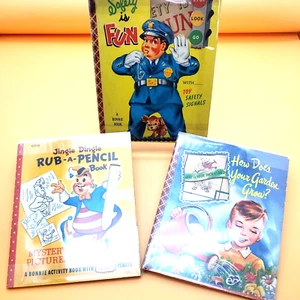 Bonnie Book SAFETY IS FUN JINGLE DINGLE HOW DOES YOUR GARDEN GROW Rare Vintage - Imagen 1 de 19