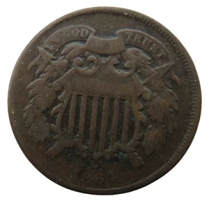 1864 USA Shield 2 Cents Coin - Picture 1 of 3