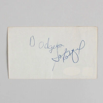 Sandy Koufax Signed Cut Dodgers - COA JSA - Image 1 of 3