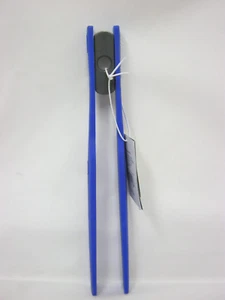 Colourworks Magnetic Long Kitchen Toast Tongs Silicone 23cm Blue - Picture 1 of 2