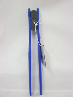 Colourworks Magnetic Long Kitchen Toast Tongs Silicone 23cm Blue - Image 1 of 2