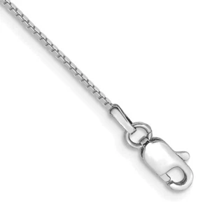 Pulsera tobillera caja de oro blanco 14K de 9 pulgadas,9 mm - Imagen 1 de 3