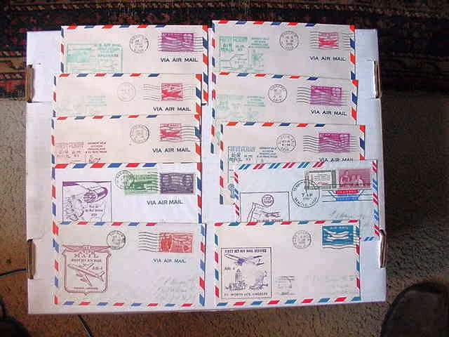 10x US Air Mail First Flight & First Flight Jet Service 1950-61 ++ VERY FINE ++ - Image 1 of 1