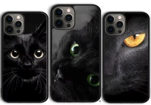 Witches Black Cat Big Eyes Chat Coque Cover Case For Iphone 16 Pro Max 15 14 13 - Photo 1 sur 7