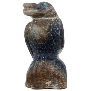"Derrick Kaamasee, fetiche águila, mármol Picasso, Zuni hecho a mano, 3"" x 2 3/4""" - Imagen 1 de 5