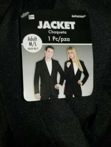 Gangster Jacket Butler Coat 70's Disco Costume Accessory Black Blaze Med/ Large  - Picture 1 of 1