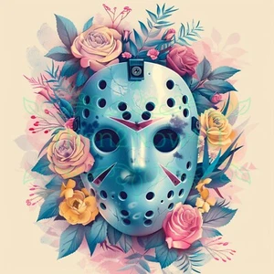 2 adesivi in vinile per maschera da hockey a tema floreale - Foto 1 di 2