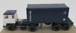 WIKING Ho 1/87 Truck Scania 111 Mid Trailer Container Icl #526 No Box - Picture 1 of 13