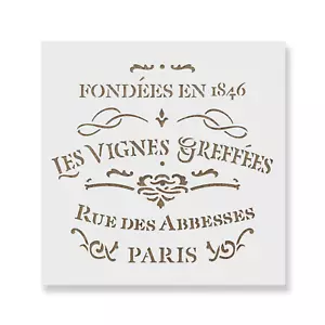 Stencil innesti French Label Les Vignes - Stencil Mylar durevoli e riutilizzabili - Foto 1 di 5