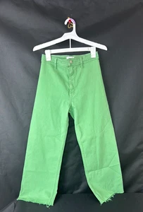 Pistola Penny High Rise Wide Leg Crop Jeans Avacado Green 26 - Picture 1 of 10