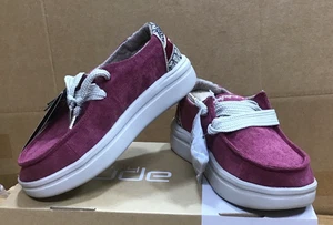 Hey Dude Schuhe Schnür Slipper Wendy Rise Flora Burgundy Damen - Bild 1 von 8