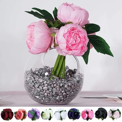 10" Silk Artificial Peony Flowers Wedding Centerpieces Arrangements Bouquets - Image 1 of 2
