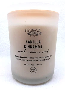 1 x 15.7 oz. DW Home VANILLA CINNAMON 2-Wick Large Jar Candle Burn up 56 hrs - Picture 1 of 2