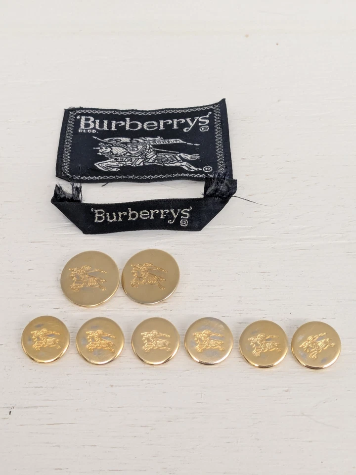 Burberrys Prorsum 8 Gold Tone Replaceent Blazer Buttons Knight Logo Low Relief - Image 1 of 4