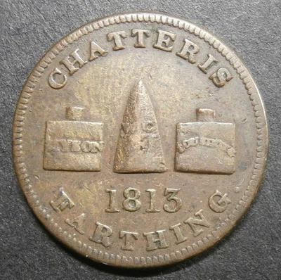 Farthing token - W. Curtis 1813 grocer of Chatteris - Cambridgeshire D&H#660 - Image 1 of 2