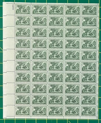 US 1023 MNH Sheet 3 Cent Sagamore Hill Theodore Roosevelt ZAYIX 0825L1592 - Image 1 of 3
