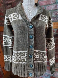 Strickjacke Norweger Grüntöne ~ Gr. 40/42 ~ 70% Schurwolle ~ Maschinenwaschbar! - Bild 1 von 8