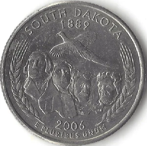2006-P, 25 cent, So. Dakota Washington, 50 States (US COIN, MONEY, COLLECTIBLE) - Picture 1 of 2