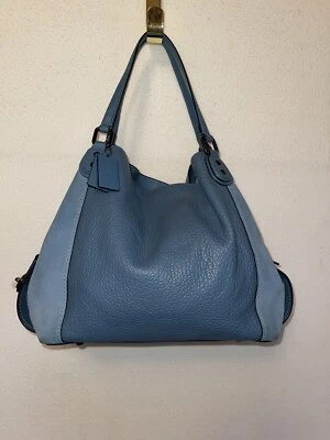 Bolso de Hombro Coach Edie 42, Azul Cambray, Excelente Estado. Cuero/gamuza Foto 1 de 4