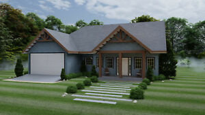 Custom House Home Cabin Plans 3 Bedroom 2 Bathroom with Garage & Free CAD File
