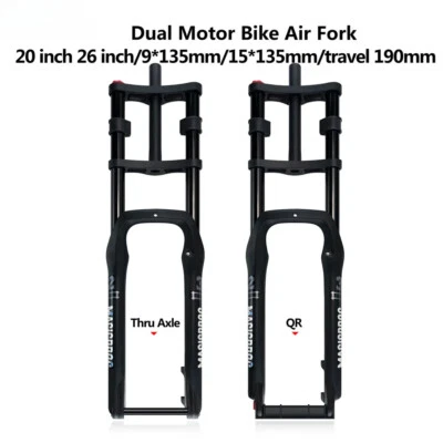 20/26*4.0er Dual Motor Fat Bicycle Air Fork Electric Bike Air Suspension Fork - Image 1 of 4