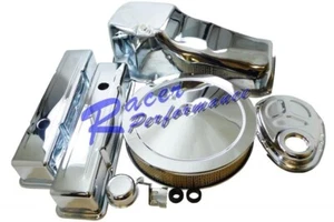 Kit de Vestir Motor SBC Cromo De Lujo 58-79 Chevy Stock Cubiertas de Válvula Limpiador de Aire - Imagen 1 de 9