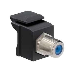 ( LOT-10) Leviton 41084-FEF QuickPort F-Type Adapter, Nickel-Plated, Black NEW! - Picture 1 of 5