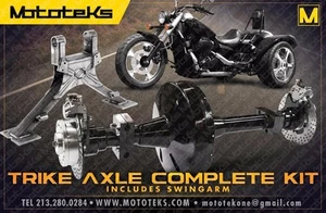 HARLEY TRIKE AXLE CONVERSION KIT + SWINGARM HARLEY SPORTSTER MODELS 1986-2003 - Picture 1 of 3