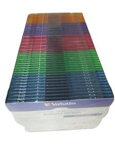 Verbatim CD/DVD Slim Case Assorted Colors 50/Pack 94178 - Picture 1 of 5