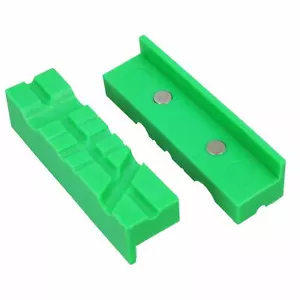 4 Zoll magnetische Multi Grove weiche Gesicht Backen Pads für Bank Schraubstock nicht markierend grün - Bild 1 von 3