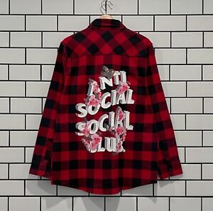 ANTI SOCIAL SOCIAL CLUB ASSC HAPPIEST PLACE ON EARTH FLANNEL RED