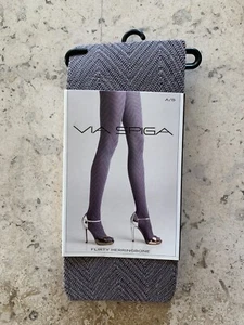 Via Spiga A/B S M Flirty Herringbone Gray Tights - Picture 1 of 2