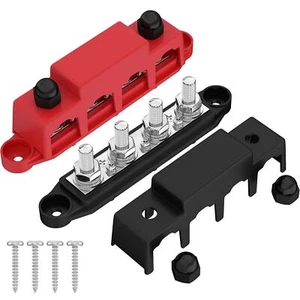Power Distribution Block Copper Plastic Durable 12V 250A Bus Bar Terminal Studs - Picture 1 of 16