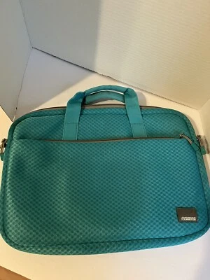 American Tourister turquoise laptop bag - Image 1 of 4