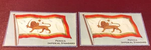 TARJETAS DE CIGARRILLOS HILLS NATIONAL FLAG SERIE PERSIA X2 LISAS E IMPRESAS ATRÁS 1914 - Imagen 1 de 2