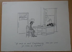 Michael ffolkes, pen & ink "insure an elephant" cartoon. Punch, Private Eye etc. - Picture 1 of 2