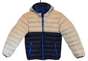 Eddie Bauer Cirruslite Boys Sz M 10-12 Down Reversible Puffer Jacket Blue Coat - Picture 1 of 10