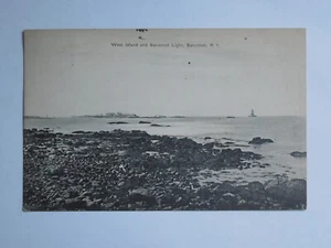 Postcard E58709 Little Compton, Sakonnet, RI West & Sakonnet Light c-1907-1915 - Picture 1 of 2