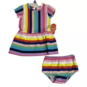 NEW WONDER NATION Toddler Girls 2 pc Dress Set sz 12M - Picture 1 of 3