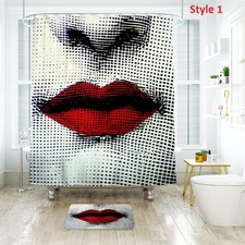 Good!Fornasetti Design Shower Curtain & Bath Mat Polyester Fabric Waterproof