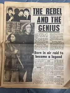 Original Rare 1980 Birmingham Evening Mail Newspaper Article Beatles John Lennon - Picture 1 of 9