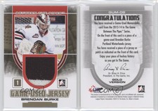 2013-14 ITG Between the Pipes Game-Used Gold Jersey /10 Brendan Burke #GUM-08