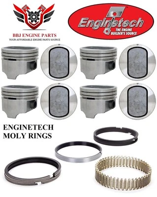 Pistones Enginetech Ford Mercury 351 351W Windsor 1969 - 1976 (8) - Anillos Moly Foto 1 de 4