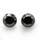 Genuine Pair AAA 1.00 ct Round cut Natural Loose Black Diamond 2 pc for sale