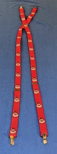 Weihnachtsmann Weihnachten rot verstellbar Hosenträger Weihnachtsmann goldene Schnallen - Bild 1 von 9