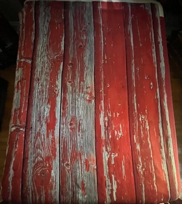 Cenário de fotografia de madeira celeiro vermelho em pano macio pesado, 7'x5' - Imagem 1 de 2