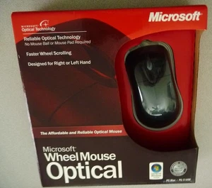 VINTAGE FACTORY SEALED Microsoft Wheel Mouse Optical USB PS/2 D66-00069 NOS - Picture 1 of 5